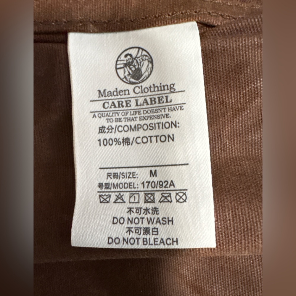 NWOT-Carre Label Brown Waxed Cotton Workwear Utility Jacket Vintage Style - Picture 5 of 13